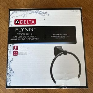 Delta Flynn Black Towel Ring